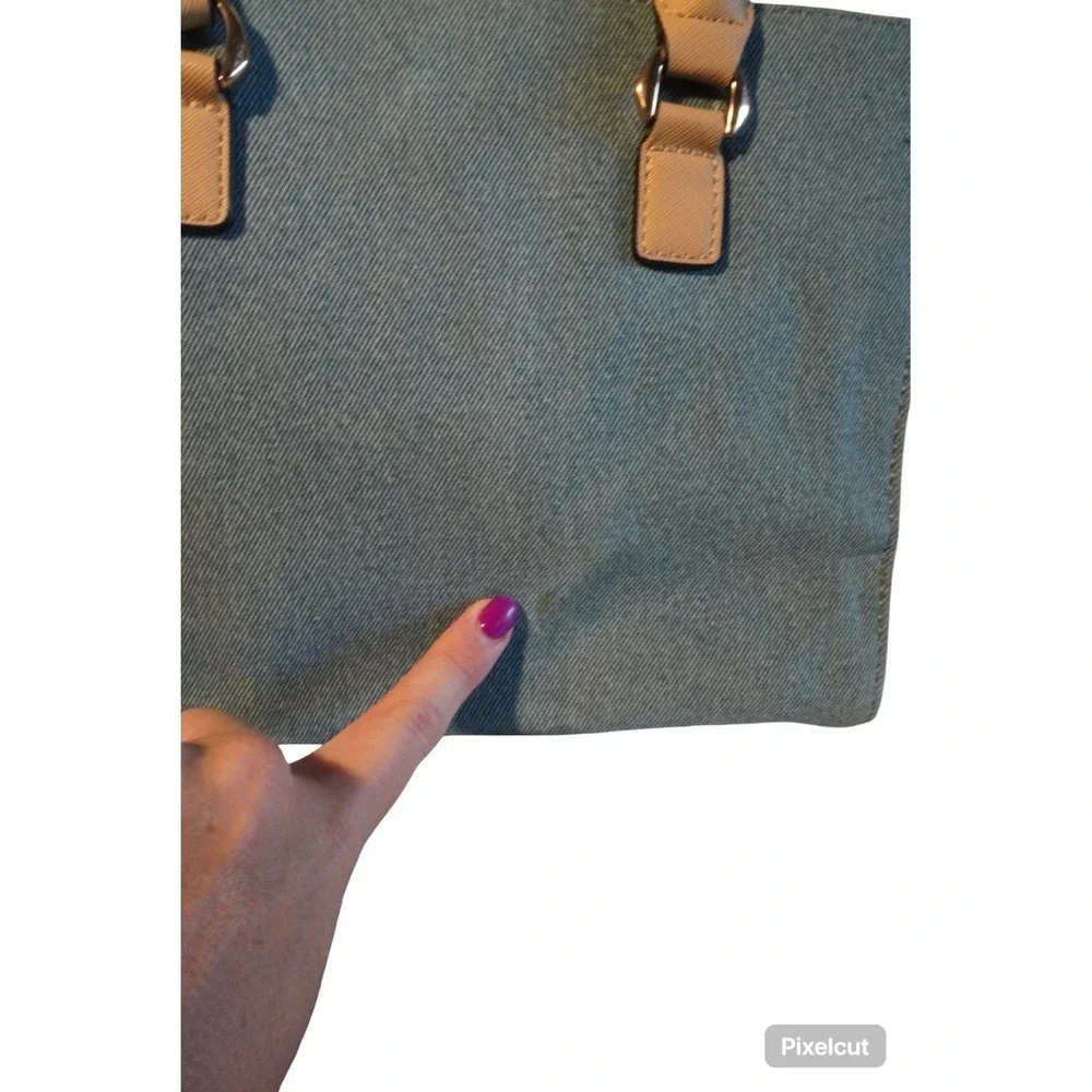 Aldo Women Handbag Gray Chambray Denim Pockets Convertible Satchel/Crossbody Bag
